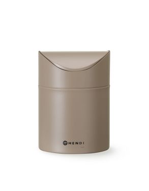 Papelera de mesa con tapa giratoria, HENDI, 1,2L, Beis, ⌀120x(H)165mm