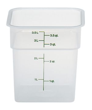 CamSquare transparent polypropylene food storage container., Cambro, 3.8 L, 3,8L, 185x185x(H)187mm