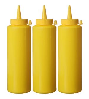 Dyspensery do zimnych sosów - 3 szt., HENDI, 0,35L, żółty, 3 szt., ⌀55x(H)205mm