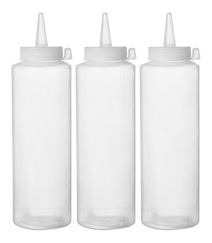 Dyspensery do zimnych sosów - 3 szt., HENDI, 0,35L, transparentny, 3 szt., ⌀55x(H)205mm