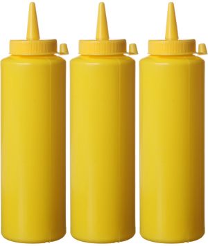 Dyspensery do zimnych sosów - 3 szt., HENDI, 0,7L, żółty, 3 szt., ⌀70x(H)240mm