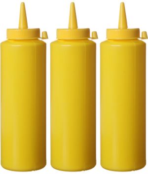 Dyspensery do zimnych sosów - 3 szt., HENDI, 0,2L, żółty, 3 szt., ⌀50x(H)185mm