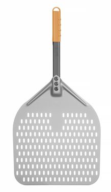 Pala cuadrada y perforada para pizza con mango corto, HENDI, 350x710mm