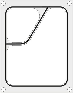 Matrica metināšanas iekārtai Bokama AG02E un AG02HD, HENDI, divu nodalījumu paplātei colt 227x178 mm