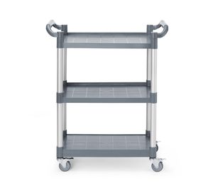 Carro de servicio de polipropileno de 3 estantes, pequeño, AmerBox, 800x420x(H)945mm