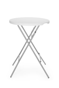 Mesa de bar, AmerBox, Carga máxima 80 kg., Blanco, ⌀800x(H)1100mm
