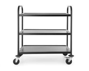 Carro de servicio en negro mate, HENDI, 905x585x(H)945mm