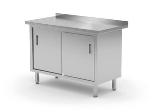 Armario de mesa de pared con puertas correderas – soldado, HENDI, Profi Line, 1200x600x(H)850mm