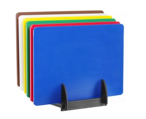 Conjunto de 6 tablas de cortar HACCP con soporte, HENDI, 6 uds., 450x300mm