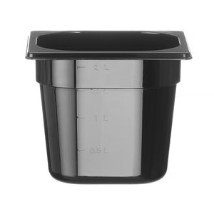 Toiduanum mustast polükarbonaadist GN 1/6, HENDI, GN 1/6, 2,4L, 176x162x(H)150mm
