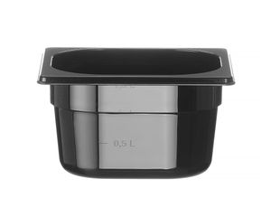 Toiduanum mustast polükarbonaadist GN 1/6, HENDI, GN 1/6, 1,6L, 176x162x(H)100mm