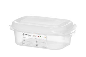 GN 1/9 container, polypropylene, HENDI, GN 1/9, 0,6L, Transparent, 176x108x(H)65mm, Rectangular