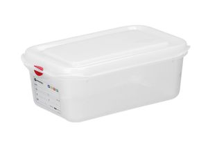 GN 1/4 polipropilén tartály, HENDI, GN 1/4, 2,8L, Átlátszó, 265x162x(H)100mm, Téglalap alakú