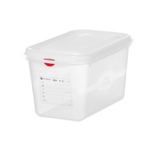 GN 1/4 polipropilén tartály, HENDI, GN 1/4, 4,3L, Átlátszó, 265x162x(H)150mm, Téglalap alakú