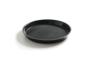 Serving tray, round, non-slip, high rim, black, HENDI, ⌀360x(H)39mm