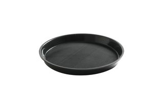 Serving tray, round, non-slip, high rim, black, HENDI, ⌀320x(H)37mm