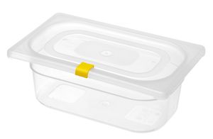 Clips para tapa de cubetas de almacenamiento con certificación HACCP, HENDI, Amarillo, 12 uds