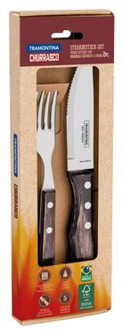 Sada steakových príborov Jumbo, darčekové balenie – 2 ks., Tramontina, Hnedá, 2 ks