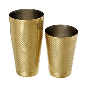 Shaker tin Diamond Lattice, Antique Copper, Barfly, 0,83L, Gold