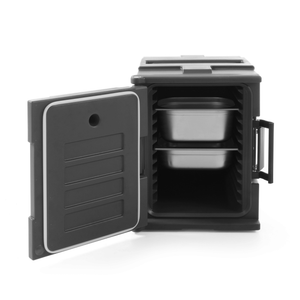 Contenedor isotérmico para catering (capacidad para 2 GN 1/1 de 200), AmerBox, Gris oscuro, 477x680x(H)620mm