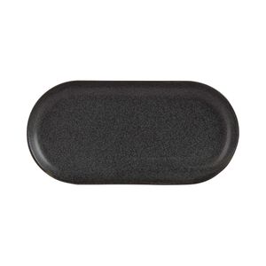 Coal oval platter, Porland, Porland Seasons Coal, Black, 240x190mm