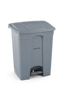 Caixote do lixo com pedal, AmerBox, 68L, Cinzento-claro, 490x410x(H)660mm