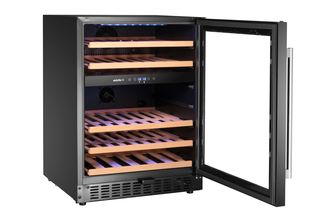 Wine cooler, 2-zone, 46 bottles, Arktic, Black, 570x595x(H)820mm 1