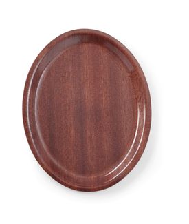 Laminēta servēšanas paplāte, neslīdoša, ovāla, AmerBox, Sarkankoks, 200x265mm