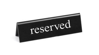 Tabliczka informacyjna „Rezerwacja”, HENDI, "reserved", 130x30x(H)38mm