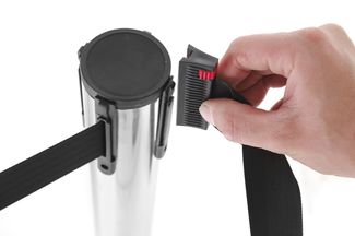 Bariérová lišta se stříbrnou páskou bez základny, HENDI, ø64x(H)935mm