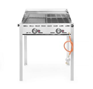 Green Fire with 2 burners, HENDI, Profi Line, Enamelled cast iron Gastronorm 1/1 griddle and grid, 11,6kW, 740x615x(H)825mm 1