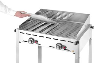 Green Fire with 2 burners, HENDI, Profi Line, Enamelled cast iron Gastronorm 1/1 griddle and grid, 11,6kW, 740x615x(H)825mm 1
