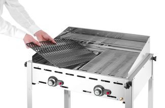 Green Fire with 2 burners, HENDI, Profi Line, Enamelled cast iron Gastronorm 1/1 griddle and grid, 11,6kW, 740x615x(H)825mm 1