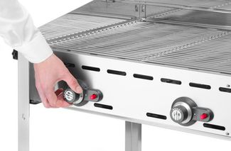 Green Fire with 2 burners, HENDI, Profi Line, Enamelled cast iron Gastronorm 1/1 griddle and grid, 11,6kW, 740x615x(H)825mm 1