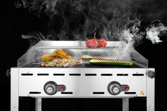 Green Fire with 2 burners, HENDI, Profi Line, 2x GN 1/1 barbecue grids, 11,6kW, 740x612x(H)825mm 1