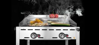 Green Fire with 2 burners, HENDI, Profi Line, 2x GN 1/1 barbecue grids, 11,6kW, 740x612x(H)825mm 1