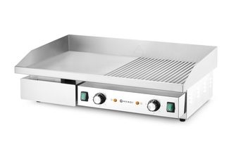 Grilovacia platňa, doska 1/2 hladká a 1/2 ryhovaná, HENDI, Budget Line, 400V/4400W, 720x460x(H)241mm 2