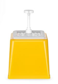 Sauce dispenser with pump, HENDI, 2,5L, Yellow, 230x210x(H)327mm