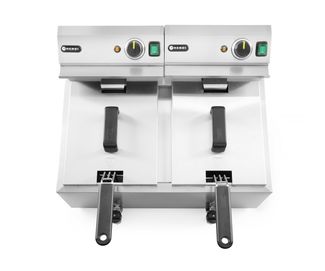 Manuálna fritéza Profi Line s vypúšťacím kohútikom, 2× 8 l, HENDI, Profi Line, 16L, 230V/7000W, 610x515x(H)369mm 1