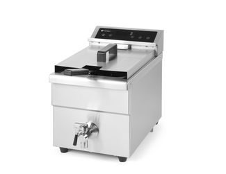 Induction deep fryer with drain tap, 8 l, HENDI, 8L, Light grey, 230V/3500W, 288x619x(H)408mm 1