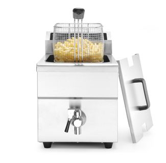 Induction deep fryer with drain tap, 8 l, HENDI, 8L, Light grey, 230V/3500W, 288x619x(H)408mm 1