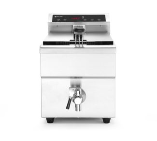 Induction deep fryer with drain tap, 8 l, HENDI, 8L, Light grey, 230V/3500W, 288x619x(H)408mm
