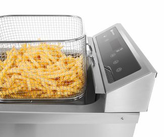 Induction deep fryer with drain tap, 8 l, HENDI, 8L, Light grey, 230V/3500W, 288x619x(H)408mm 1
