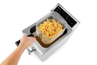 Induction deep fryer with drain tap, 8 l, HENDI, 8L, Light grey, 230V/3500W, 288x619x(H)408mm 1