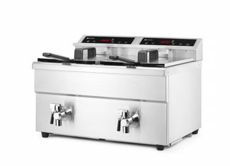 Induction deep fryer with drain tap - 2 x 8 l, HENDI, Profi Line, 16L, 230V/7000W, 577x609x(H)410mm 1
