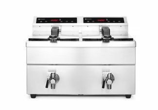 Induction deep fryer with drain tap - 2 x 8 l, HENDI, Profi Line, 16L, 230V/7000W, 577x609x(H)410mm 1