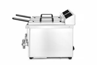 Induction deep fryer with drain tap - 2 x 8 l, HENDI, Profi Line, 16L, 230V/7000W, 577x609x(H)410mm 1
