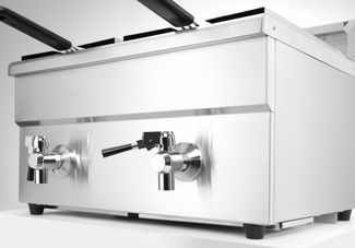 Induction deep fryer with drain tap - 2 x 8 l, HENDI, Profi Line, 16L, 230V/7000W, 577x609x(H)410mm 1