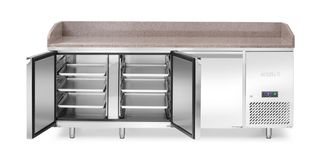 Chladicí stůl na pizzu s žulovou pracovní deskou, 3-dveřový, Arktic, 375L, žula, 230V/400W, 2010x800x(H)875mm