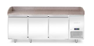 Stół chłodniczy do pizzy 3-drzwiowy z granitowym blatem, Arktic, 375L, granitowy, 230V/400W, 800x2010x(H)875mm